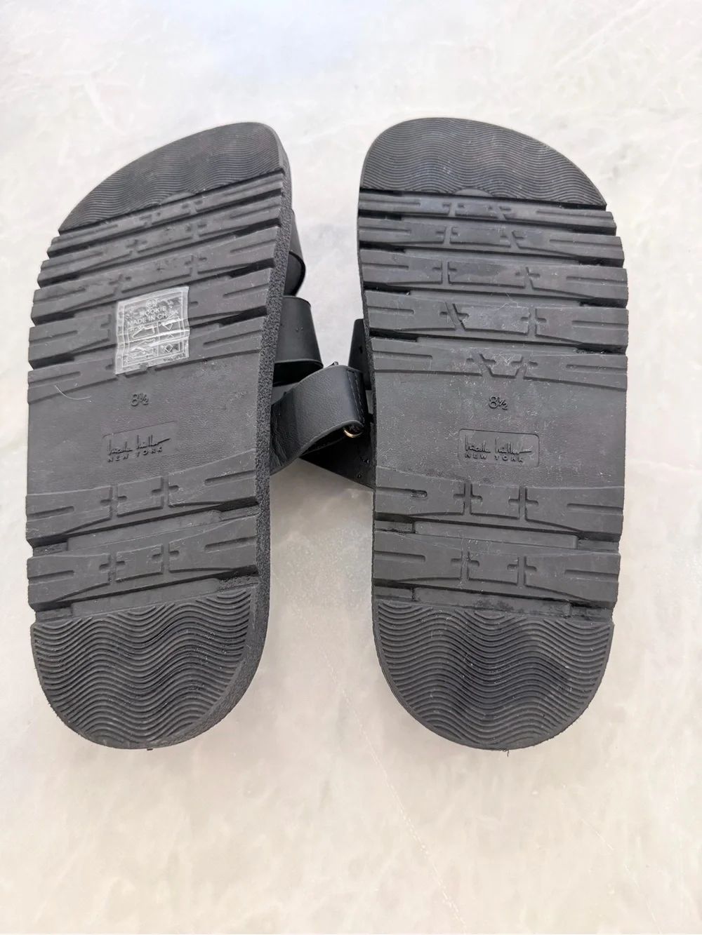 Nicole Miller Black Women’s Slide Sandal with Dual Straps